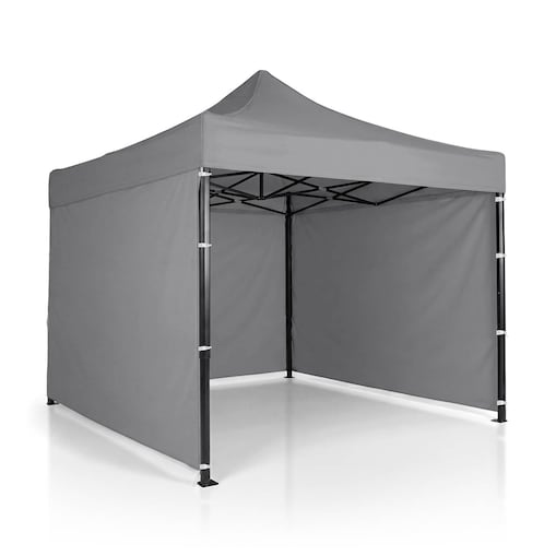 Pawilon ogrodowy Plonos PL-300 altana namiot handlowy imprezowy 3x3x3m 3 ściany szary