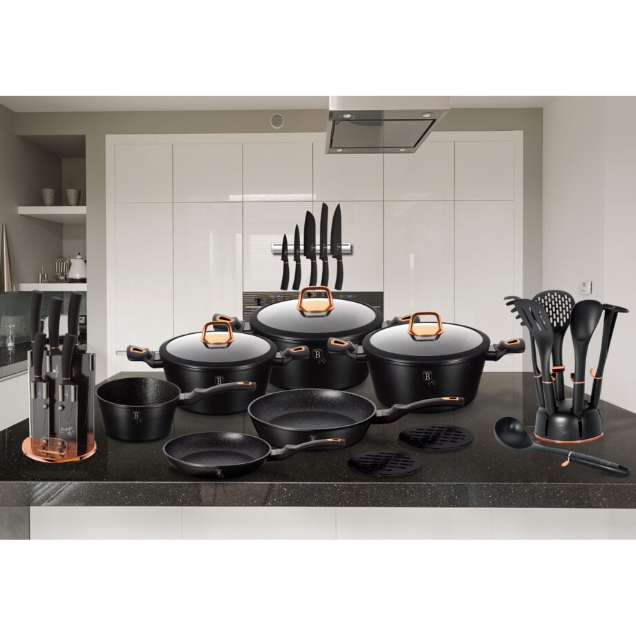 Zestaw 10 elementów garnki, akcesoria Black Rose BerlingerHaus BH-6154