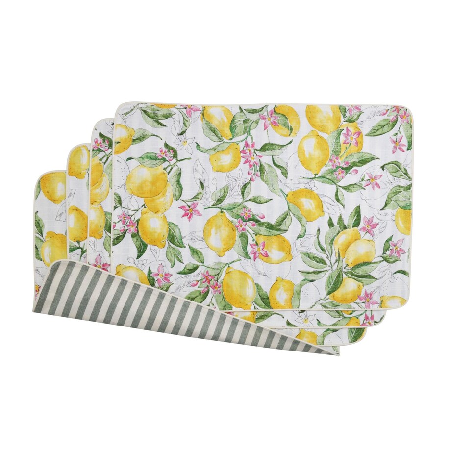 Podkładki dwustronne z motywem cytryn Lemonade & Stripes – komplet 4 szt.