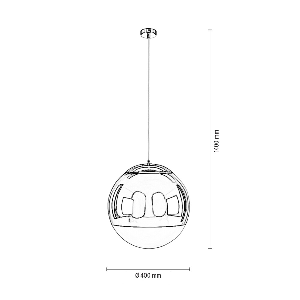 LAMPA wisząca 5804128 Spotlight loftowa OPRAWA szklana kula zwis chrom