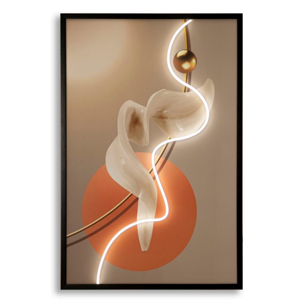 Obraz na płótnie Abstract - A, kolor wielokolorowy, płótno i płyta MDF, 80 x 120 cm, LED, styl nowoczesny, dekoracja ściany do salonu, Mauro Ferretti