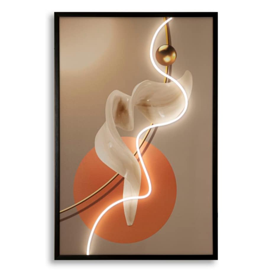 Obraz na płótnie Abstract - A, kolor wielokolorowy, płótno i płyta MDF, 80 x 120 cm, LED, styl nowoczesny, dekoracja ściany do salonu, Mauro Ferretti