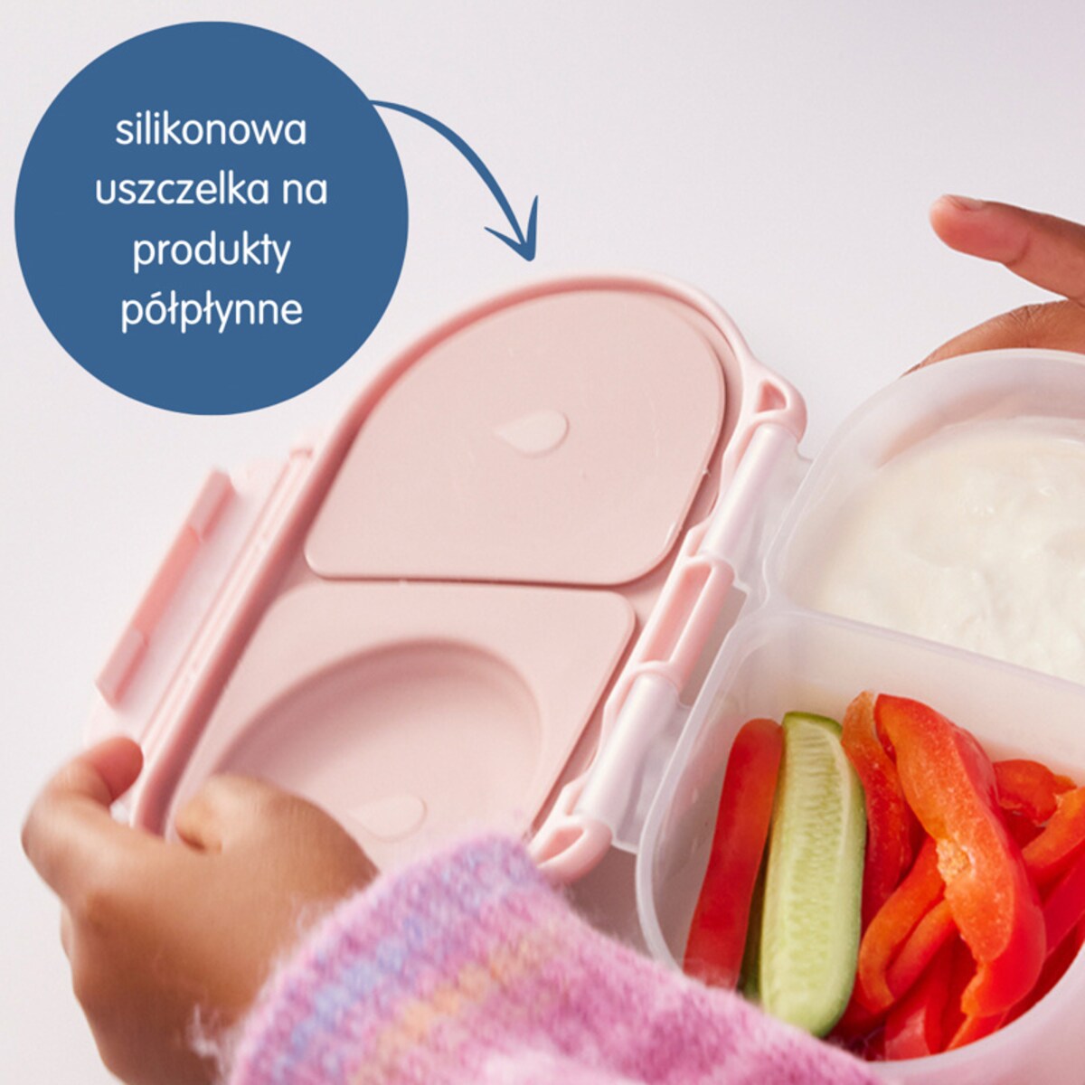 Śniadaniówka do szkoły dla dziecka - szczelny snackbox na jedzenie i przekąski Spearmint b.box