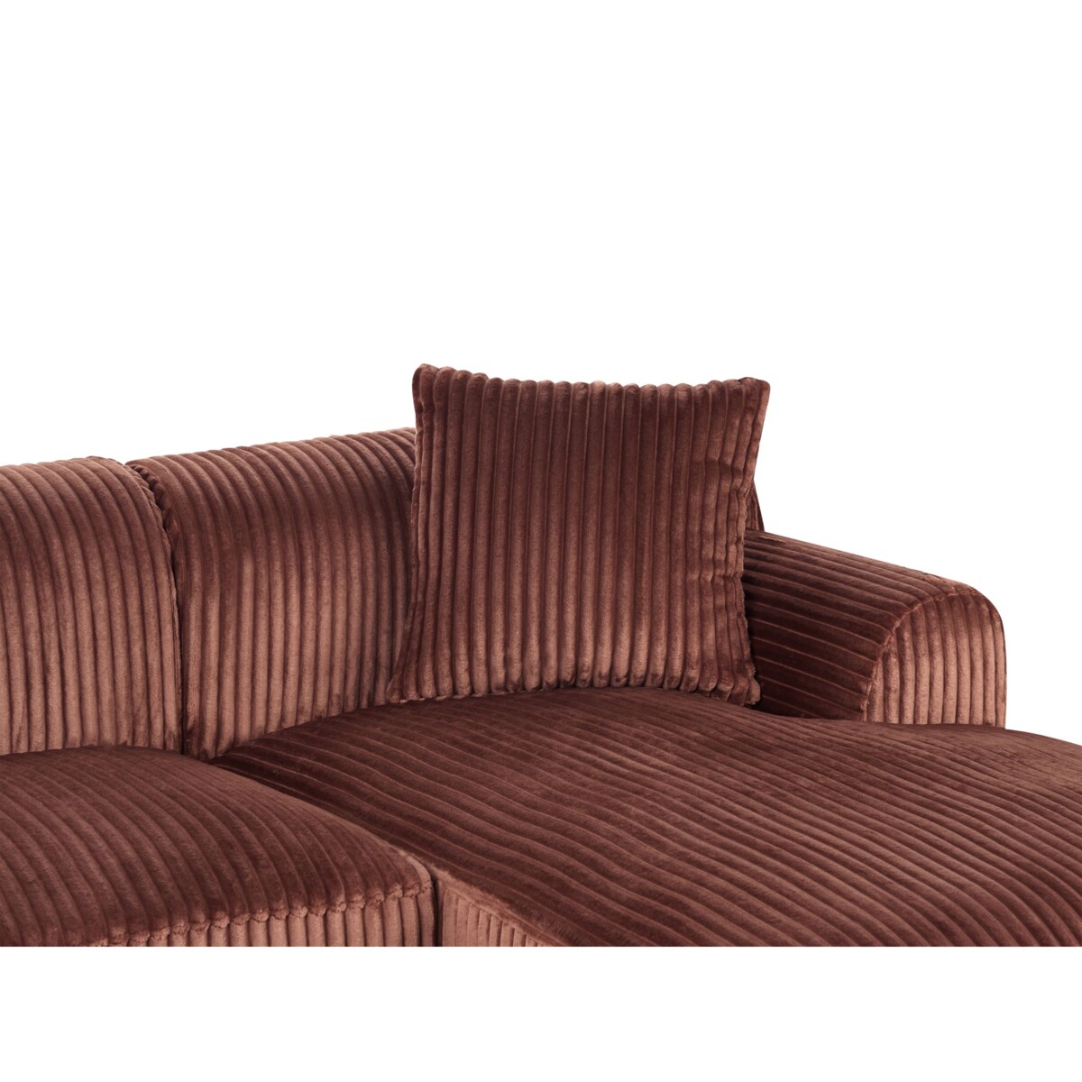 Narożnik prawostronny sztruksowy brązowy STENUM