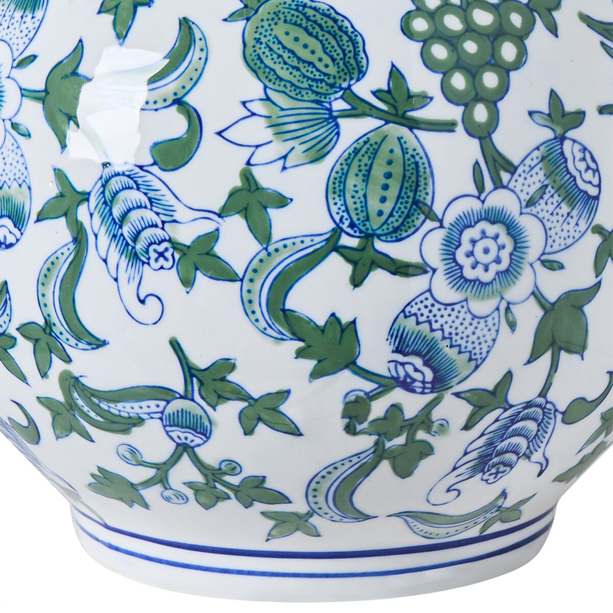 Wazon na kwiaty MOSTOLES Porcelana 45 cm Biały/ niebieski