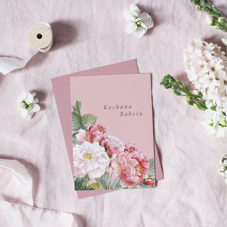 Kartka dla Babci Róże 12x17cm