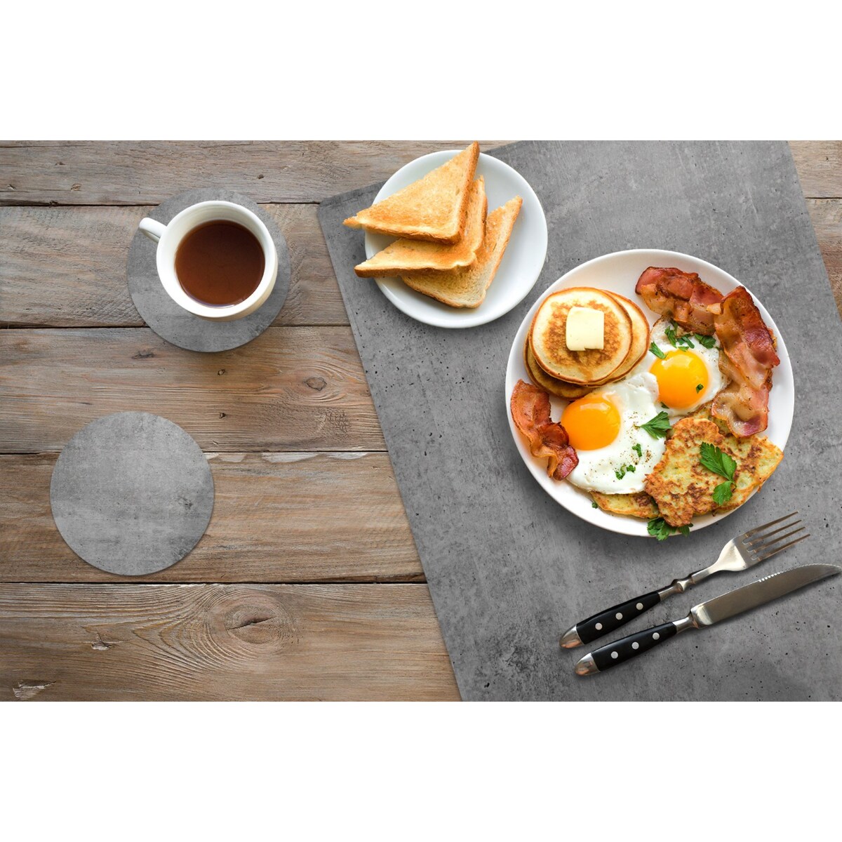 Komplet mat pod talerz Szary kamień, 6 szt. 45x30cm