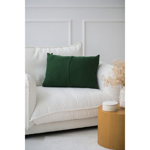 Poszewka klasyczna z przeszyciem zielona, 40 x 60 cm, La Manta
