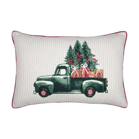 Poduszka świąteczna z autem, 35x55 cm