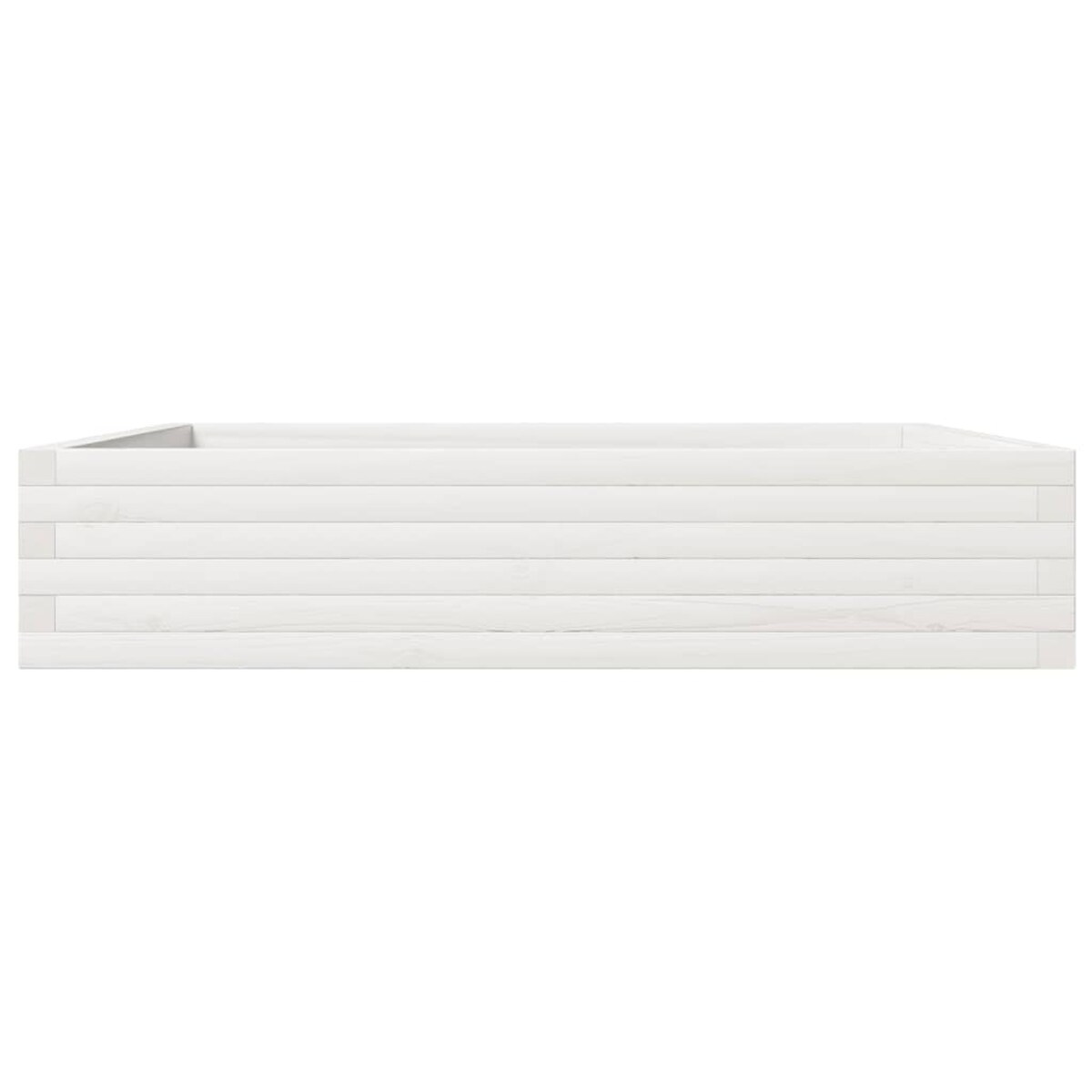 vidaXL Donica ogrodowa, biała, 110x110x23 cm, lite drewno sosnowe