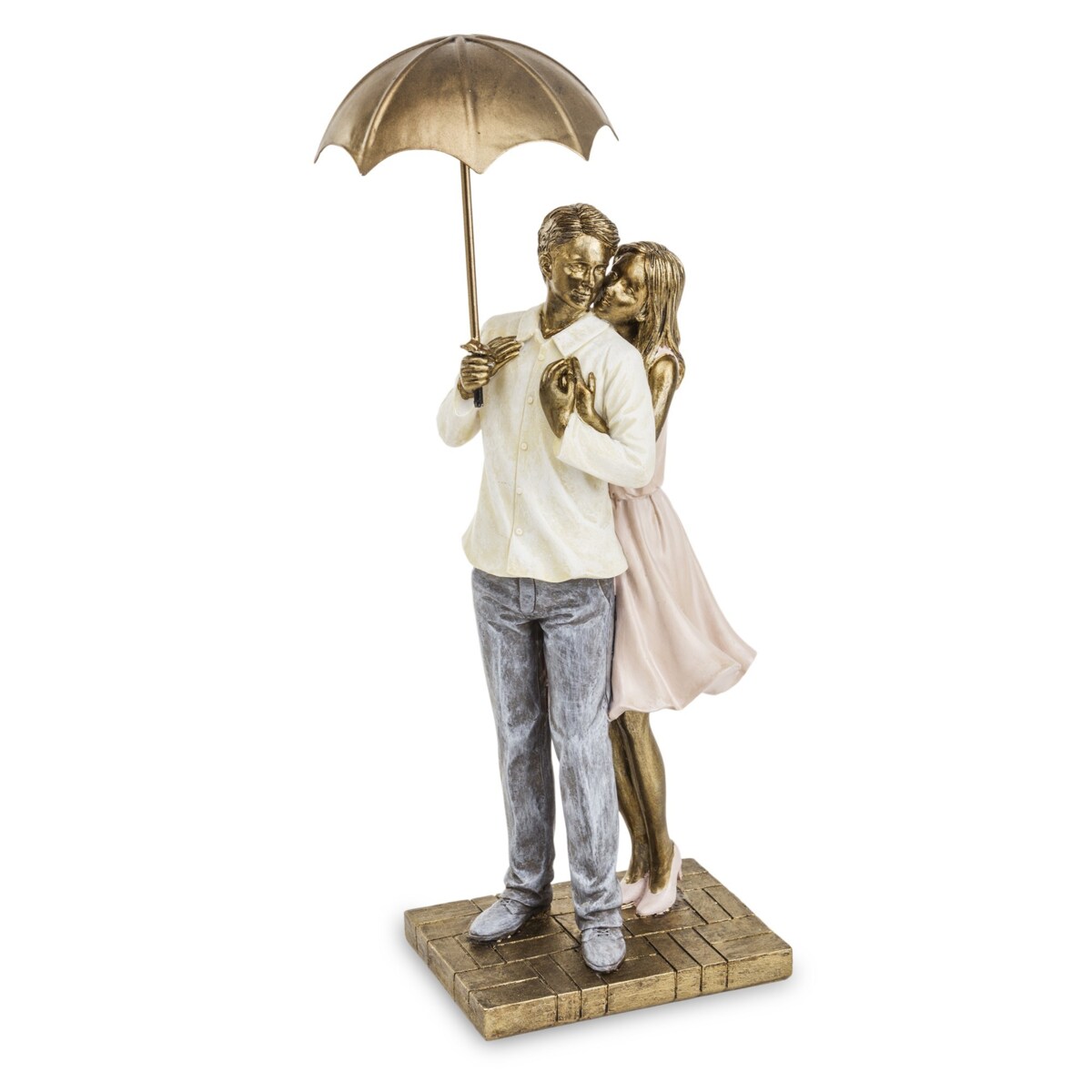Dekoracja - figurka 30x12x8 cm PARA - stojąca pod parasolem