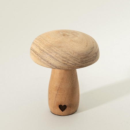 Grzybek Heartcap 9x9x11 cm boże narodzenie, święta, świąteczne, beżowy-naturalny, 9x9x11 cm