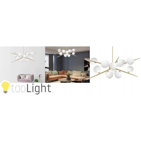 Lampa Wisząca Sufitowa Złota Szklane Kule 12 G9