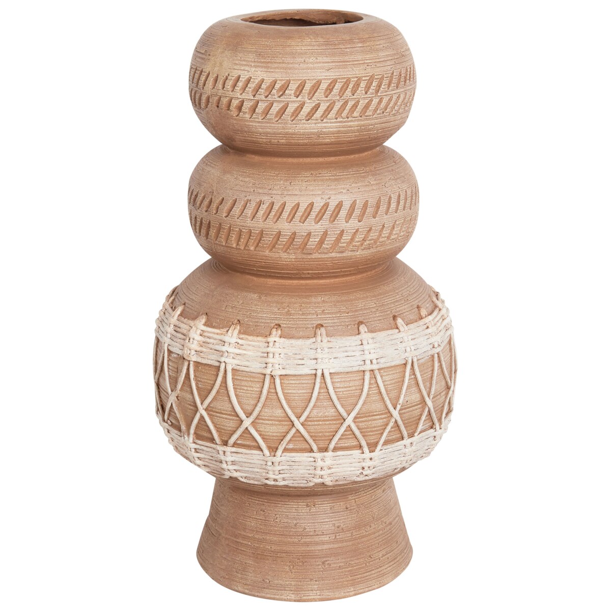 Wazon na kwiaty ALMIROS Tlenek magnezu 51 cm Jasnobrązowy