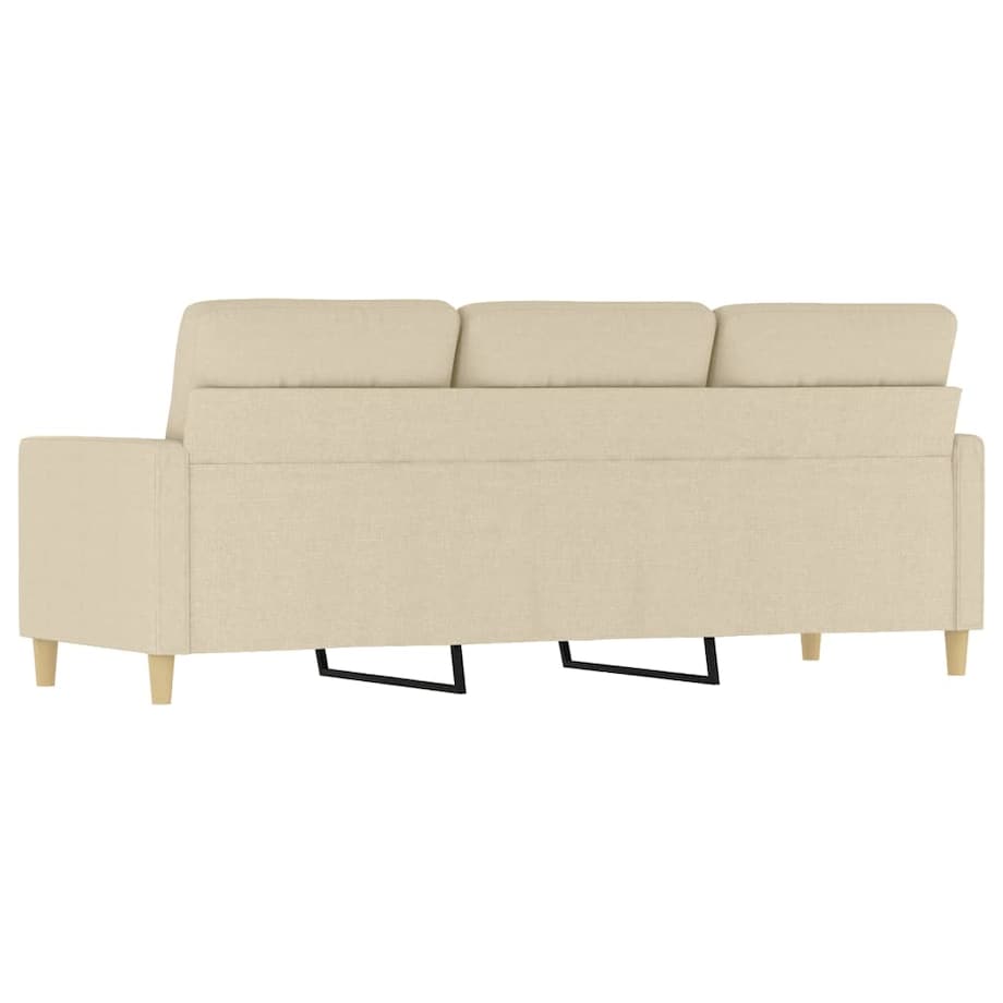 vidaXL 3-osobowa sofa, kremowa, 180 cm, tapicerowana tkaniną