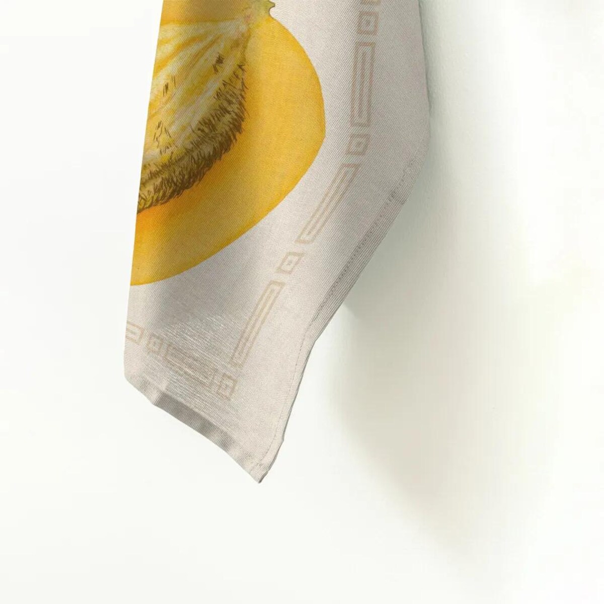 Lniany ręcznik kuchenny - Mango w ramce