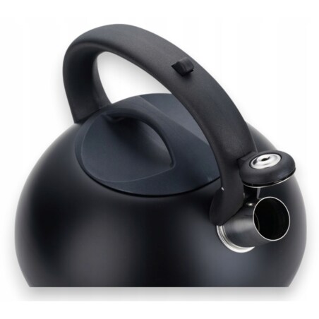 Duży Czarny Tradycyjny Czajnik Z Gwizdkiem Stalowy 3L Na Indukcję Gaz