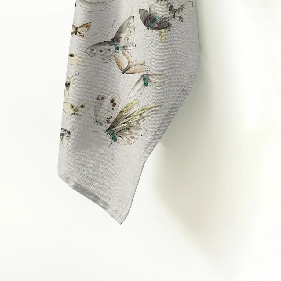 Lniany ręcznik kuchenny - motyle 2