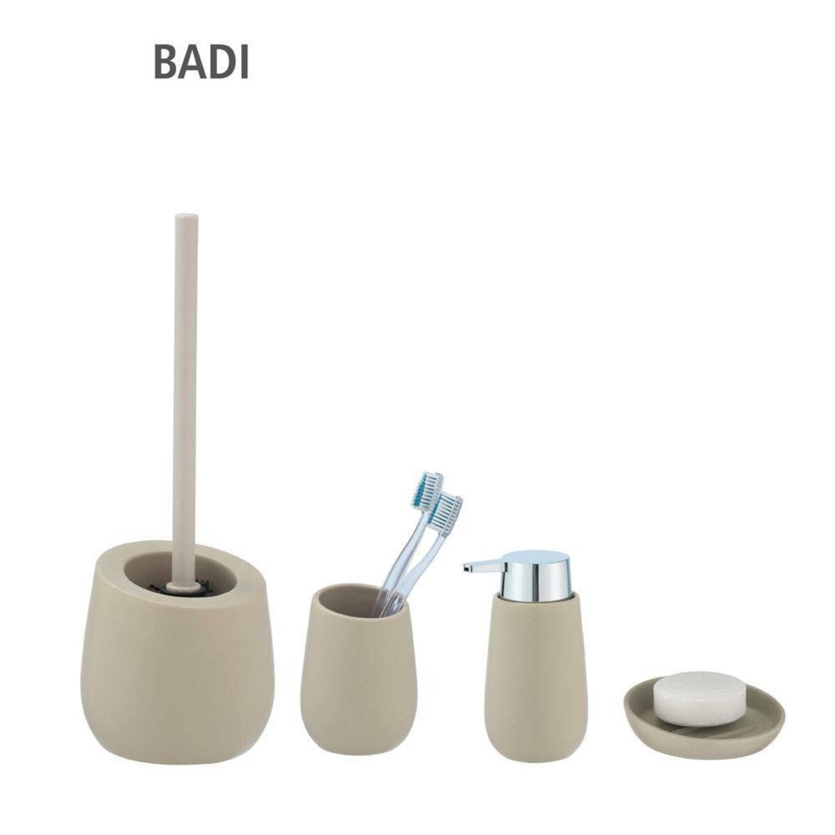 Szczotka do WC BADI, WENKO, kolor beżowy, ceramika