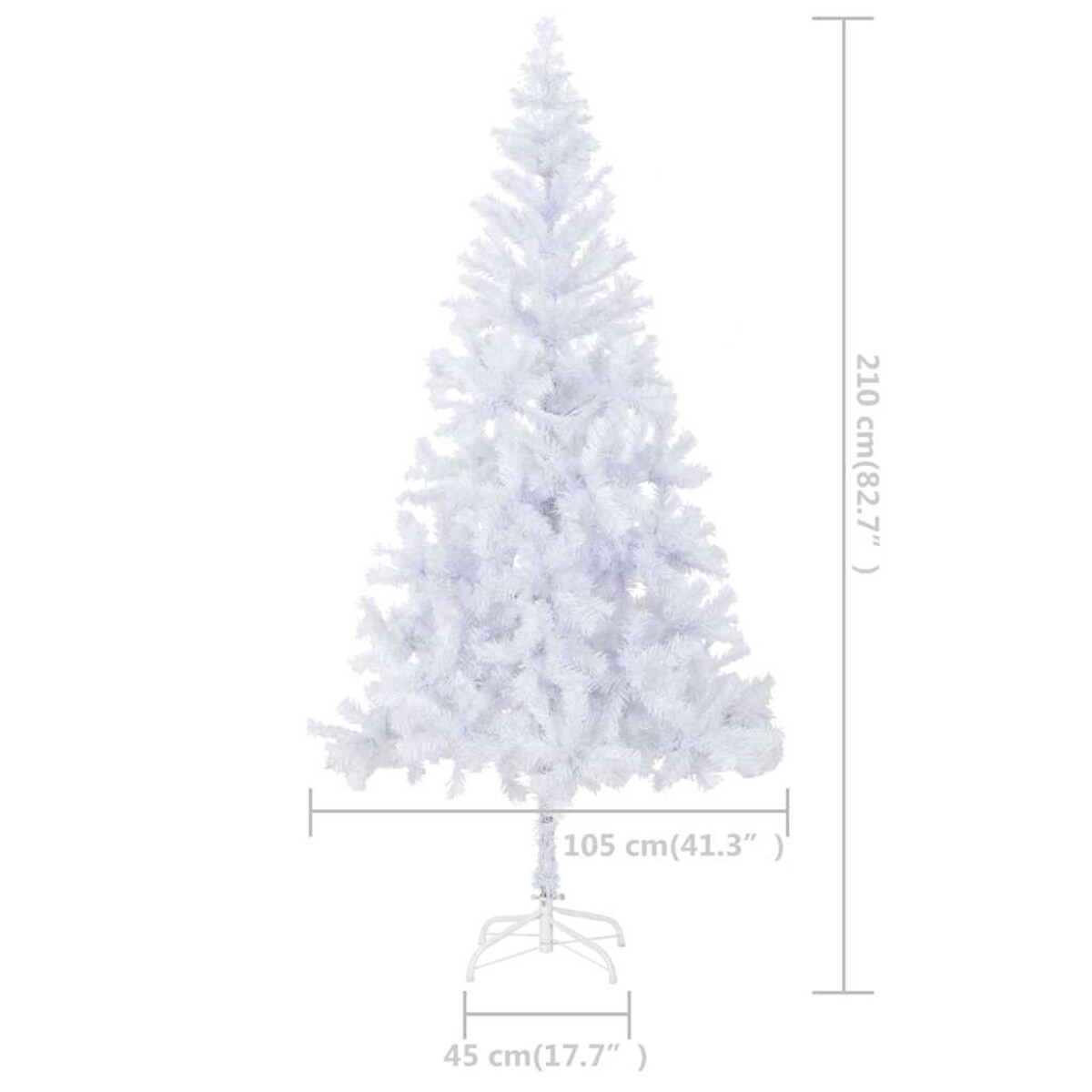 vidaXL Sztuczna choinka z lampkami i bombkami, 210 cm, 910 gałązek
