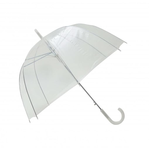 Długi parasol przezroczysty kopuła basic, biała bordiura