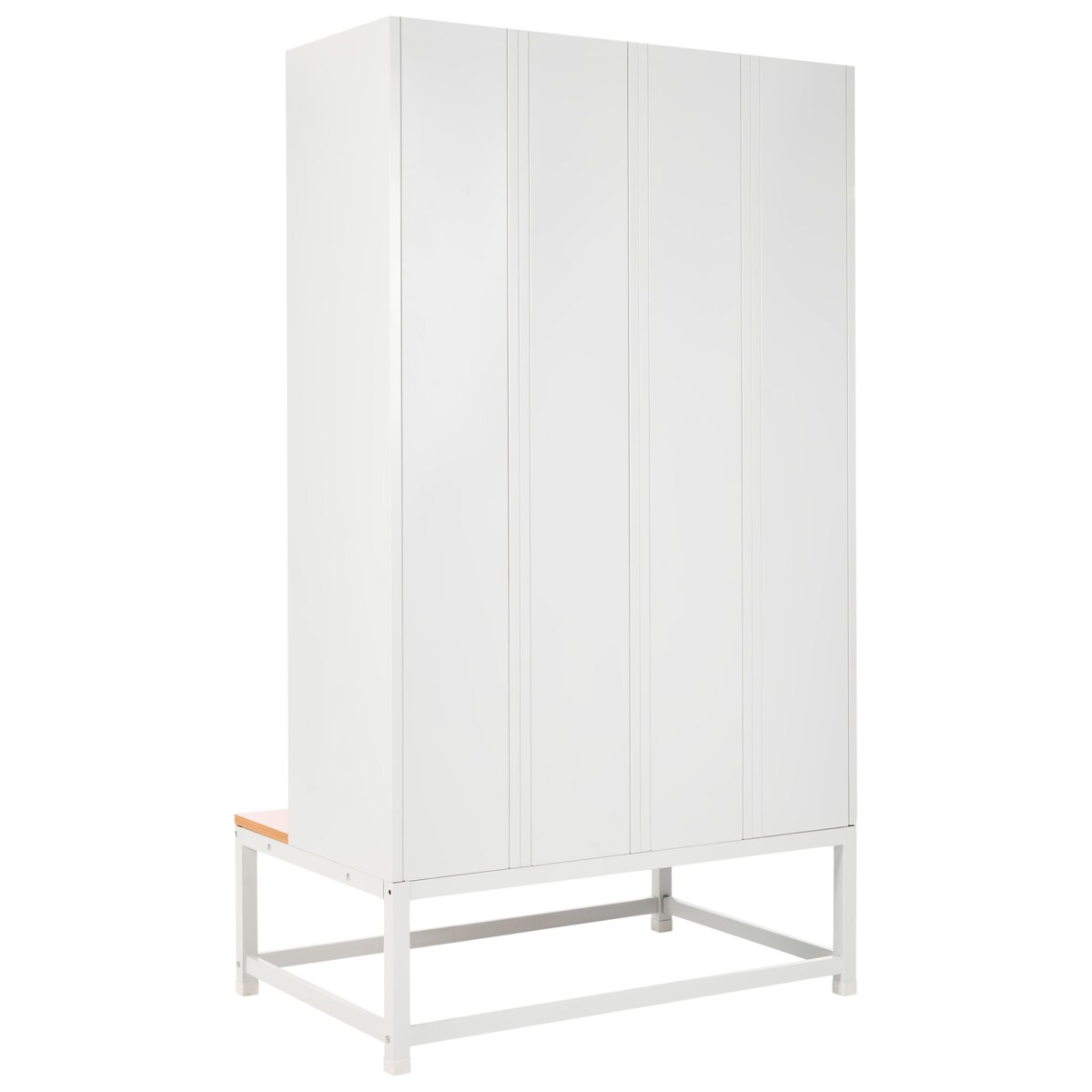 Szafa socjalna ubraniowa czterodrzwiowa z ławką ATHLETE Metal Szary/ niebieski