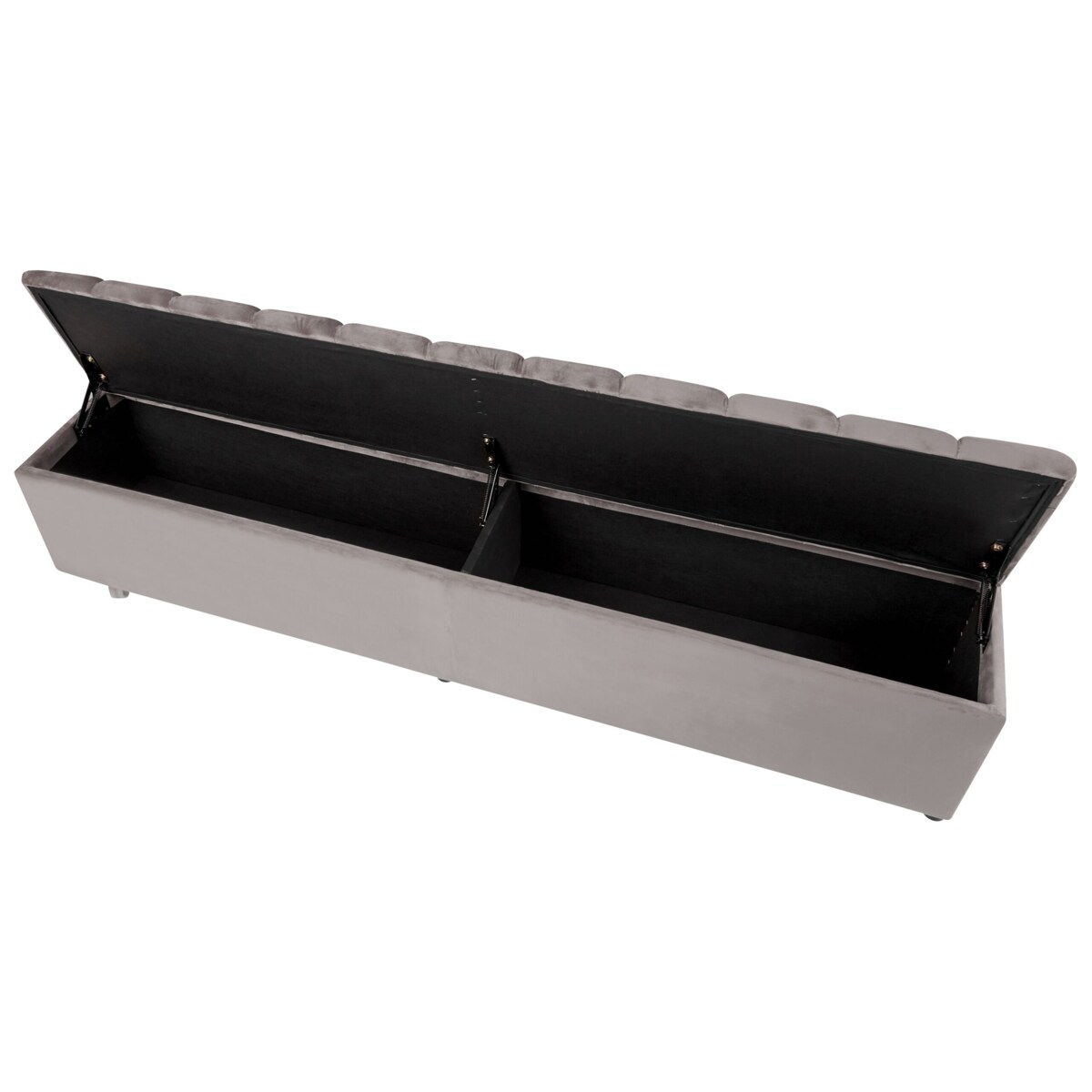 Łóżko wodne welurowe z ławką 180 x 200 cm szare NOYERS