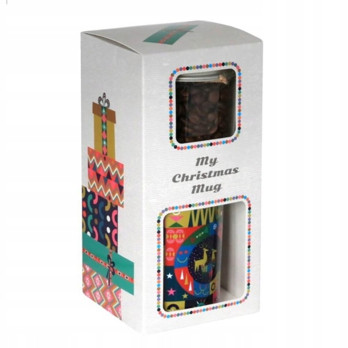 ŚWIĄTECZNY ZESTAW PREZENTOWY "MY GLOSSY CHRISTMAS MUG" KAWA SMAKOWA DO WYBORU KUBEK 300ML - PREZENT UPOMINEK NA MIKOŁAJA ŚWIĘTA GWIAZDKĘ BOŻE NARODZENIE POD CHOINKĘ DLA KOBIETY FACETA