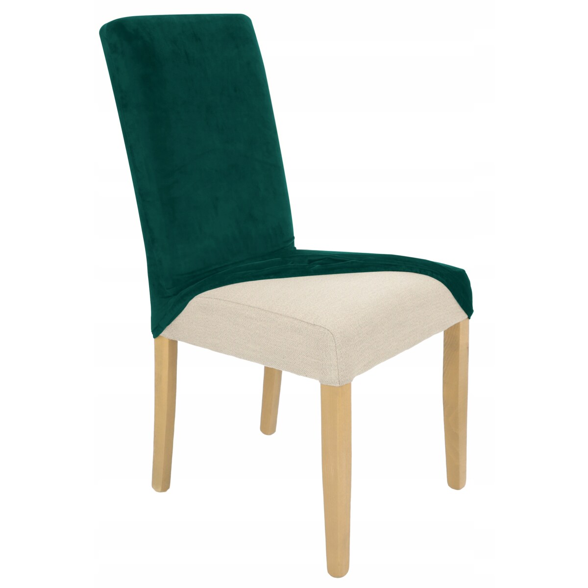 POKROWIEC NA KRZESŁO BUTELKOWA ZIELEŃ WELUR ELASTYCZNY [21WD]