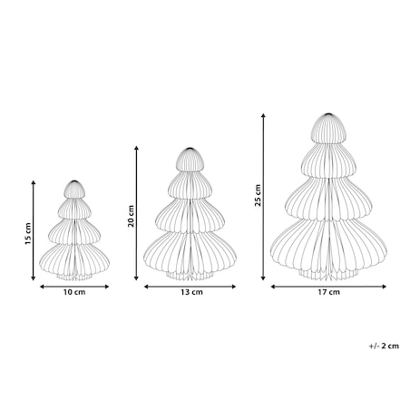 Zestaw 3 figurek dekoracyjnych NILGIRI Choinka 15/20/25 cm Beżowy