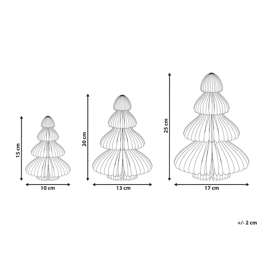 Zestaw 3 figurek dekoracyjnych NILGIRI Choinka 15/20/25 cm Beżowy