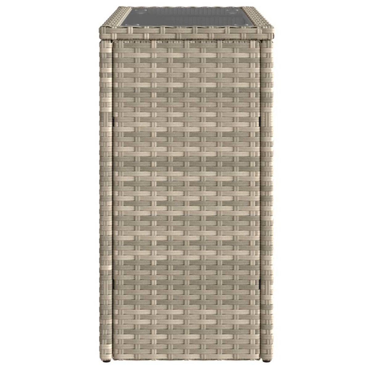 vidaXL Stolik ogrodowy ze szklanym blatem, jasnoszary, 58x27,5x55 cm