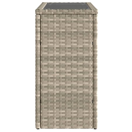 vidaXL Stolik ogrodowy ze szklanym blatem, jasnoszary, 58x27,5x55 cm