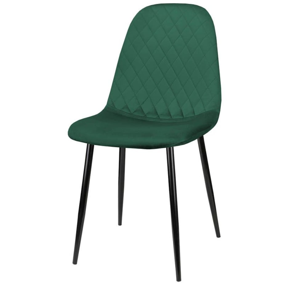 Krzesło tapicerowane pikowane nowoczesne do salonu jadalni zielone