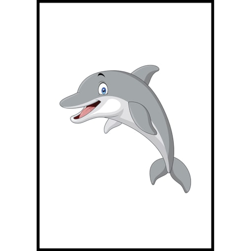 plakat delfinek 21x30 cm