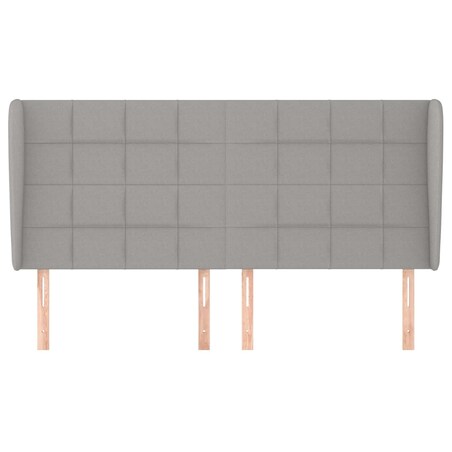 vidaXL Zagłówek uszak, jasnoszary, 163x23x118/128 cm, tkanina