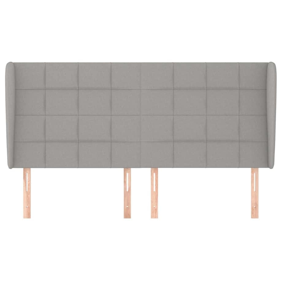 vidaXL Zagłówek uszak, jasnoszary, 163x23x118/128 cm, tkanina