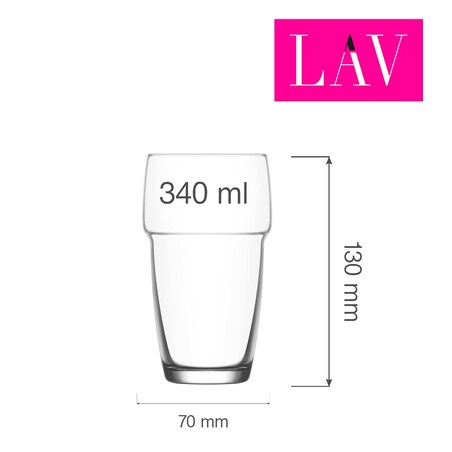 Szklanka wysoka long drink Galata 340 ml, LAV