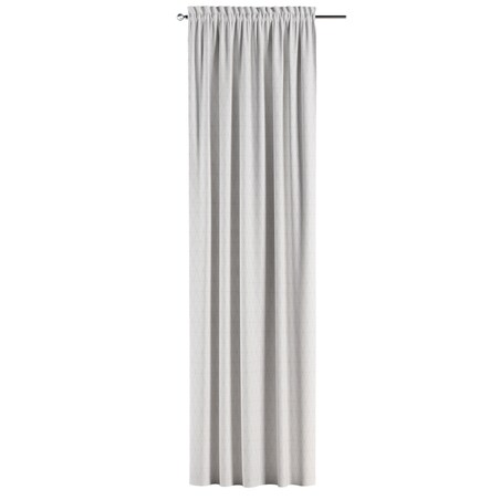 Zasłona na kanale z grzywką 1 szt. 130x245 beżowe trójkąty na kremowo-białym tle