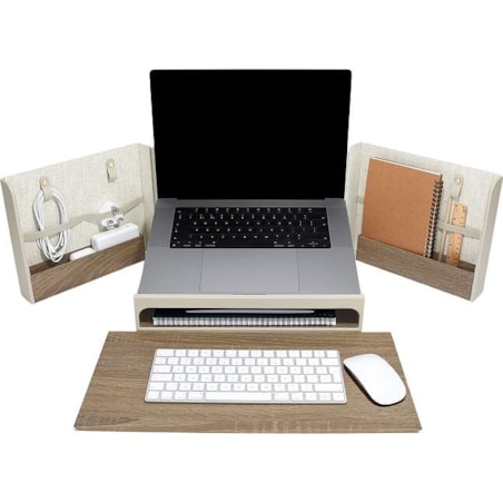 Organizer na biurko Stackers jasnobeżowy lniany składany