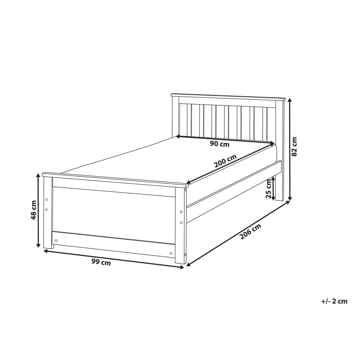 Łóżko OLENDON 90 x 200 cm Drewno Jasne drewno