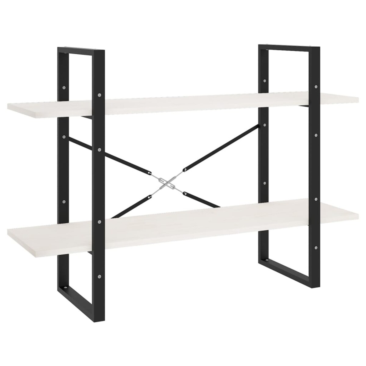 vidaXL Regał na książki, 2 półki, biały, 100x30x70 cm, drewno sosnowe