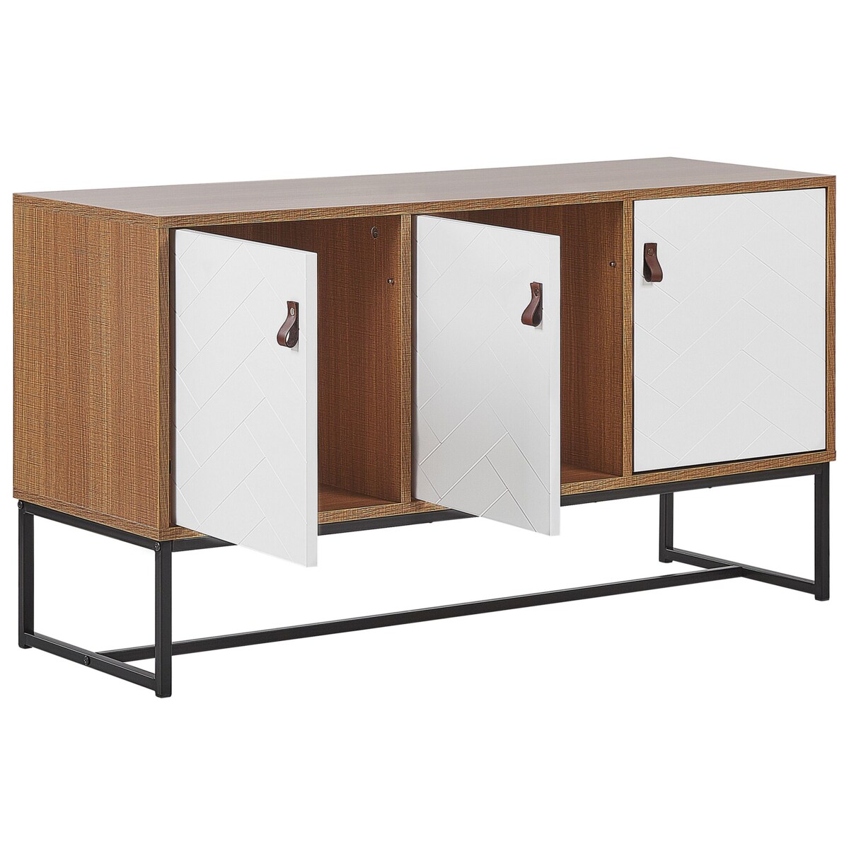 Szafka trzydrzwiowa jasne drewno z białym NUEVA