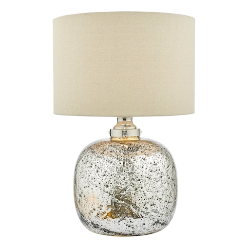 Stołowa lampa Lava LAV4238 Dar Lighting szkliwo wulkaniczne nikiel beż