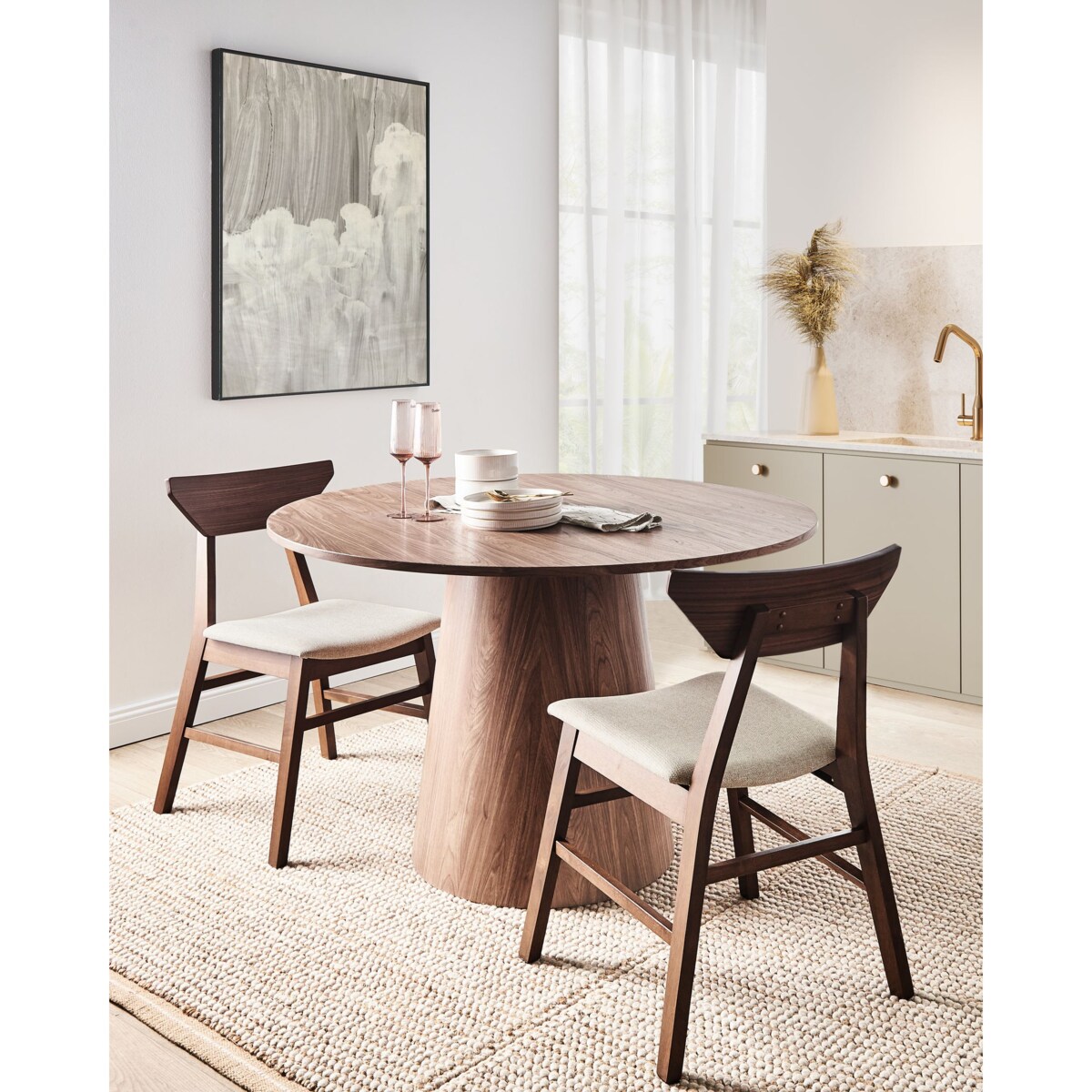 Zestaw 2 krzeseł do jadalni HOPKINS Drewno Ciemnobrązowy