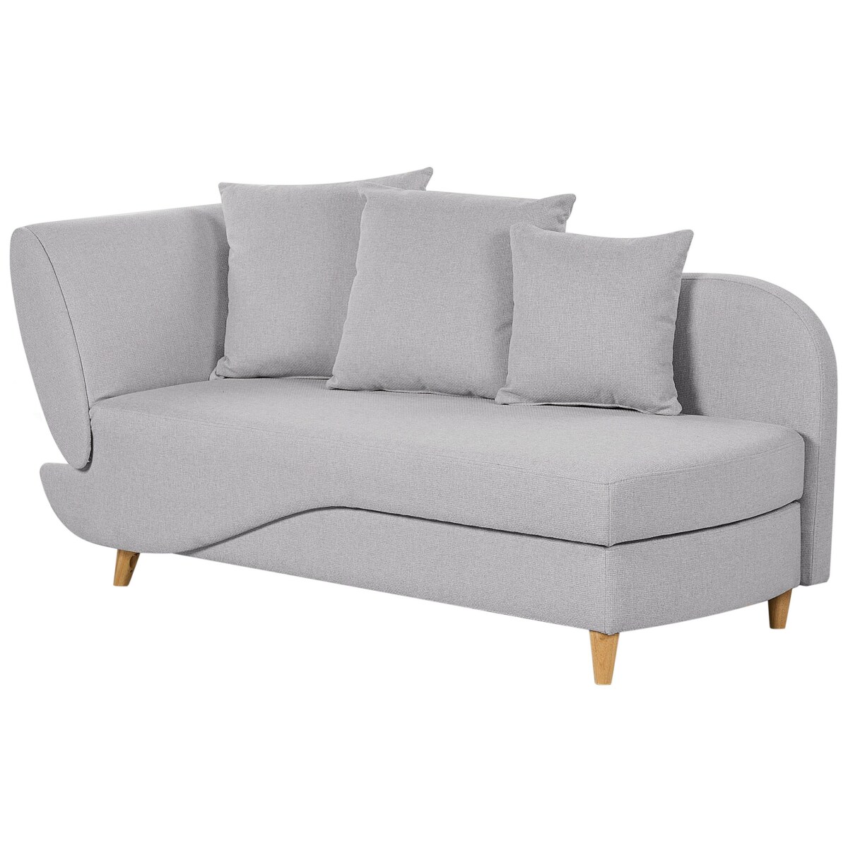 Szezlong z pojemnikiem lewostronny jasnoszary MERI II