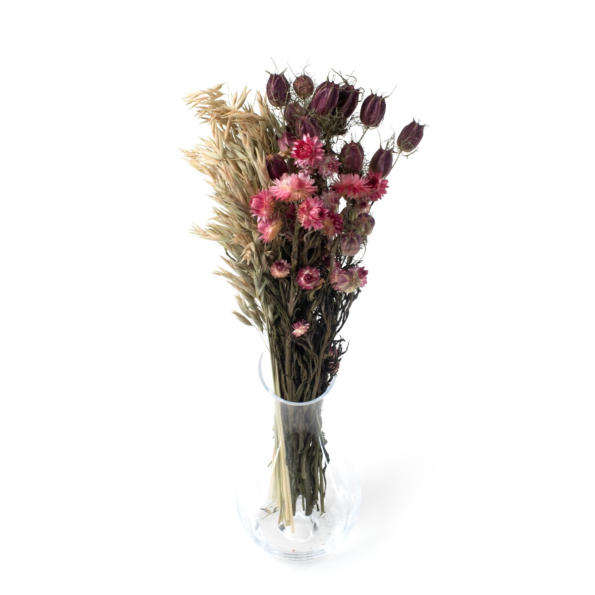 Zestaw suszonych kwiatów Siena roz. S - czarnuszka, kocanka, owies