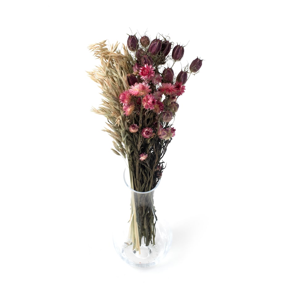 Zestaw suszonych kwiatów Siena roz. S - czarnuszka, kocanka, owies