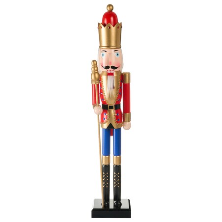 Figurka dekoracyjna MALARAN Dziadek do orzechów 90 cm Czerwony