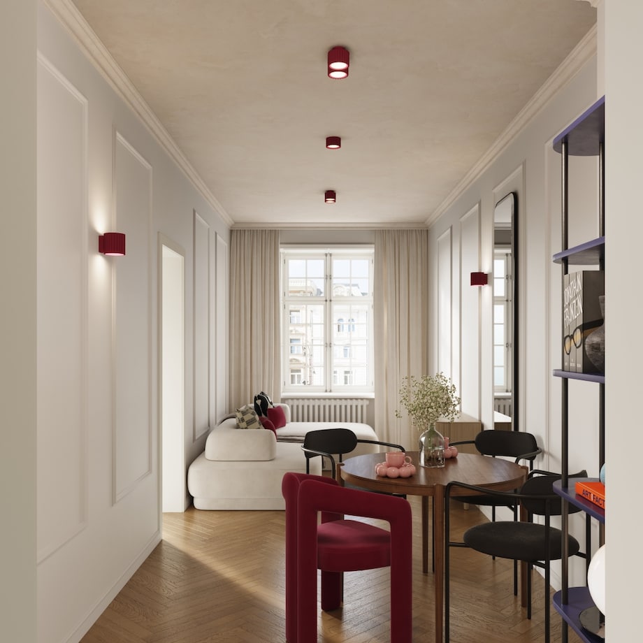 Plafon AURA 1 burgund Gx53